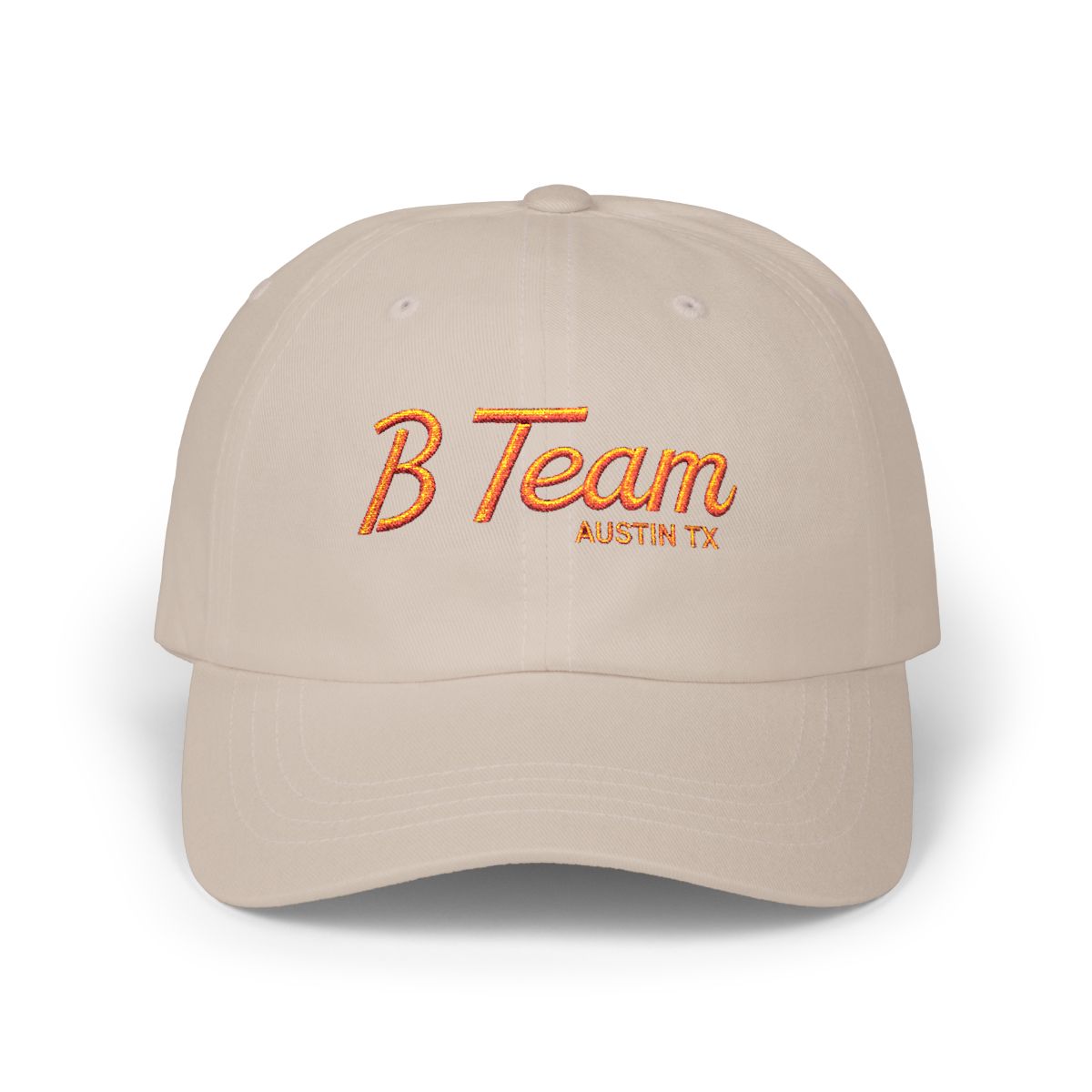 View B-TEAM DAD HAT, ORANGE details | B-Team Jiu Jitsu - alternate angle 2, merchandise